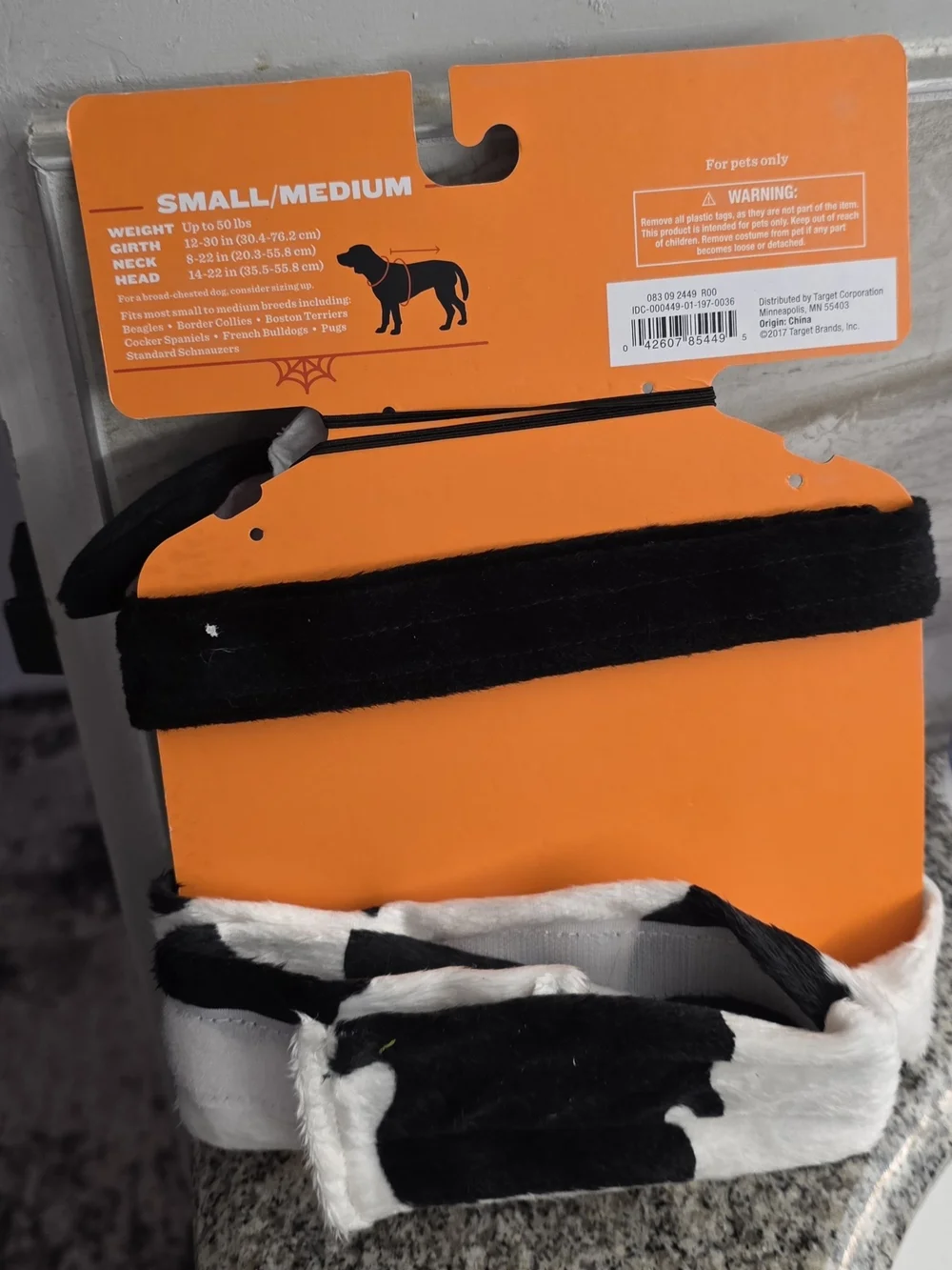 NWT Hyde And Eek! Boutique Cow Set Headpiece Collar Belt Costume Dog Pet Medium